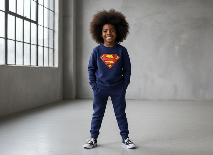 R&S Trader || Superman Printed Sweatshirt & Pajama Trouser Tracksuit for Kids | Winter Warm Fleece Clothing Set Outfit for Boys & Girls extra large-097
