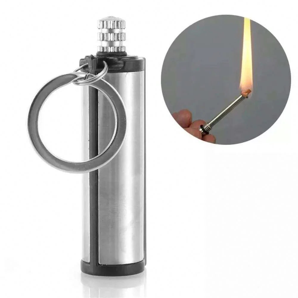 R&S Trader || Permanent Match Striker Flint Stone Lighter with Keychain | Waterproof Survival Matchstick for Smoking & Outdoor Use-053