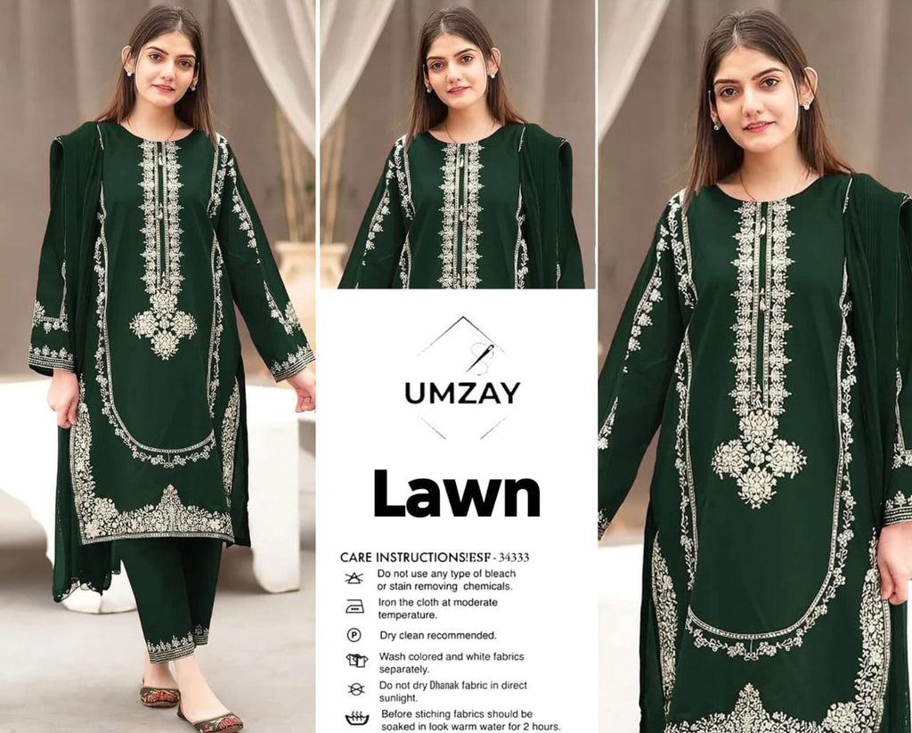 R&S Trader || Brend Umzay ❣️ Signature Lawn Fabric-084